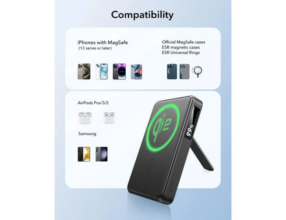 ESR Qi2 MagSlim Kickstand Power Bank 10,000mAh wireless charger black Qatar