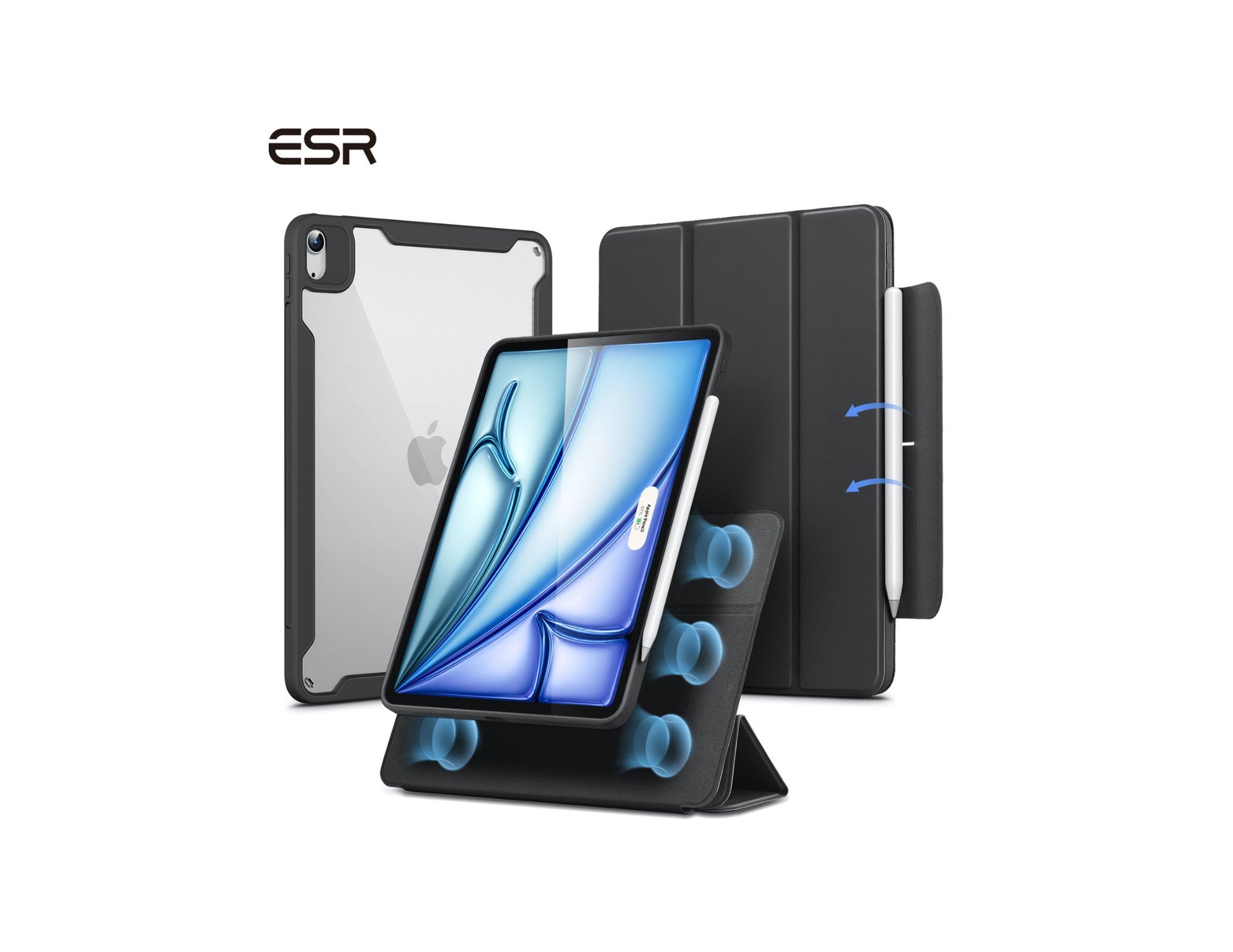 ESR Rebound Hybrid Case 360 detachable magnetic for iPad Air 11 2024/2025 at Thabthaba Store Qatar.