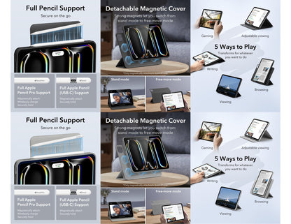 ESR Rebound Hybrid Case 360 detachable magnetic for iPad Pro 13 2024/2025 at Thabthaba Store Qatar.