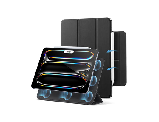 ESR Rebound Magnetic Case white for iPad Pro 11 2024/2025 with trifold stand at Thabthaba Store Qatar.