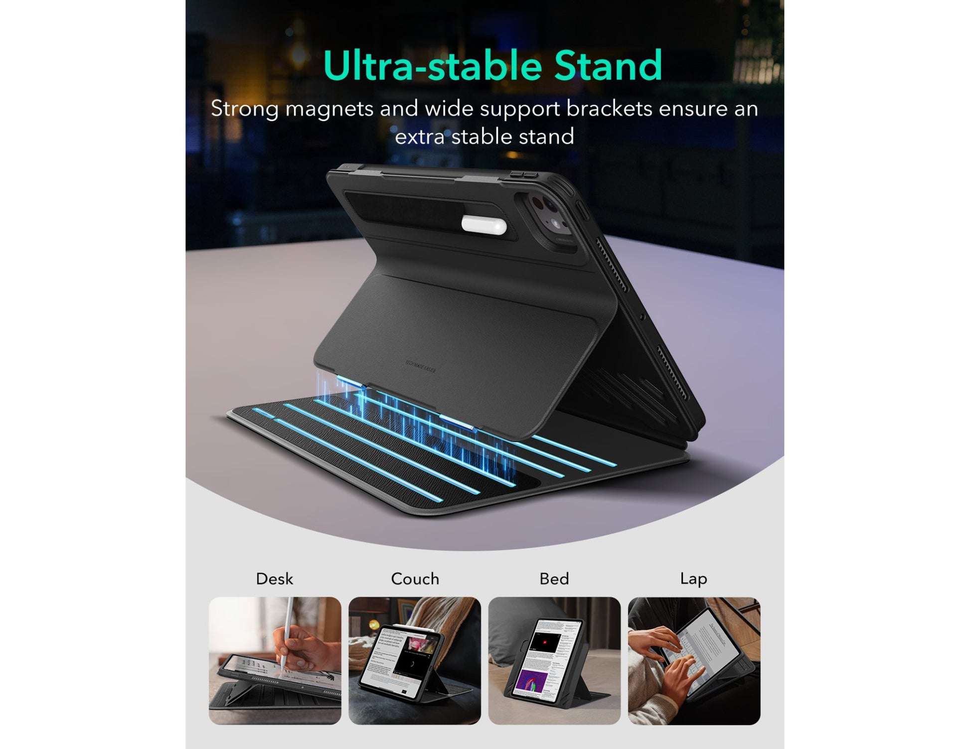 ESR Shift Magnetic Case with 9 angles for iPad Pro 11 at Thabthaba Store Qatar.
