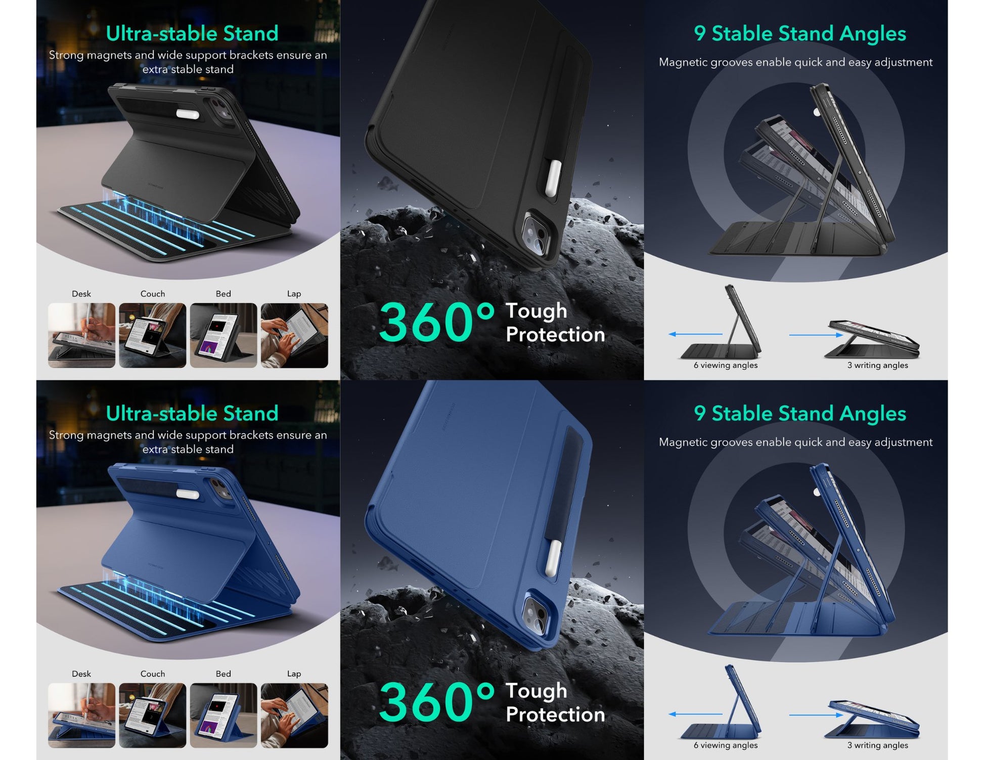 ESR Shift Magnetic Case with 9 angles for iPad Pro 13 2024/2025 at Thabthaba Store Qatar.