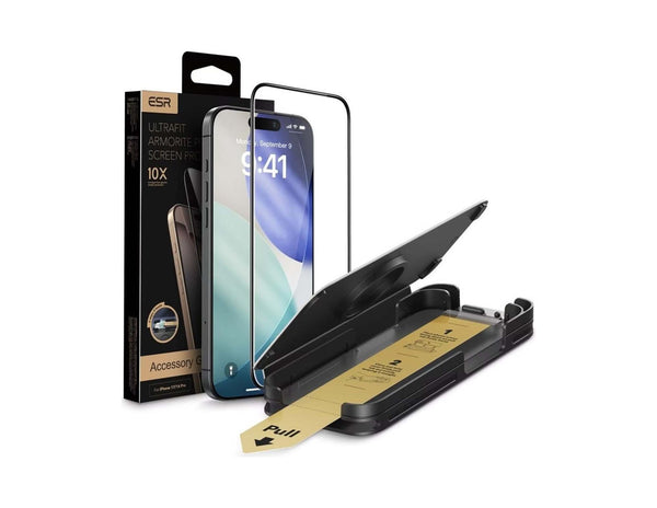 ESR UltraFit Armorite Pro tempered glass screen protector for iPhone 17 Pro and Pro Max, Thabthaba Store Qatar