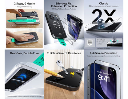 ESR UltraFit Classic tempered glass screen protector iPhone 17 Pro Max HD clarity Qatar