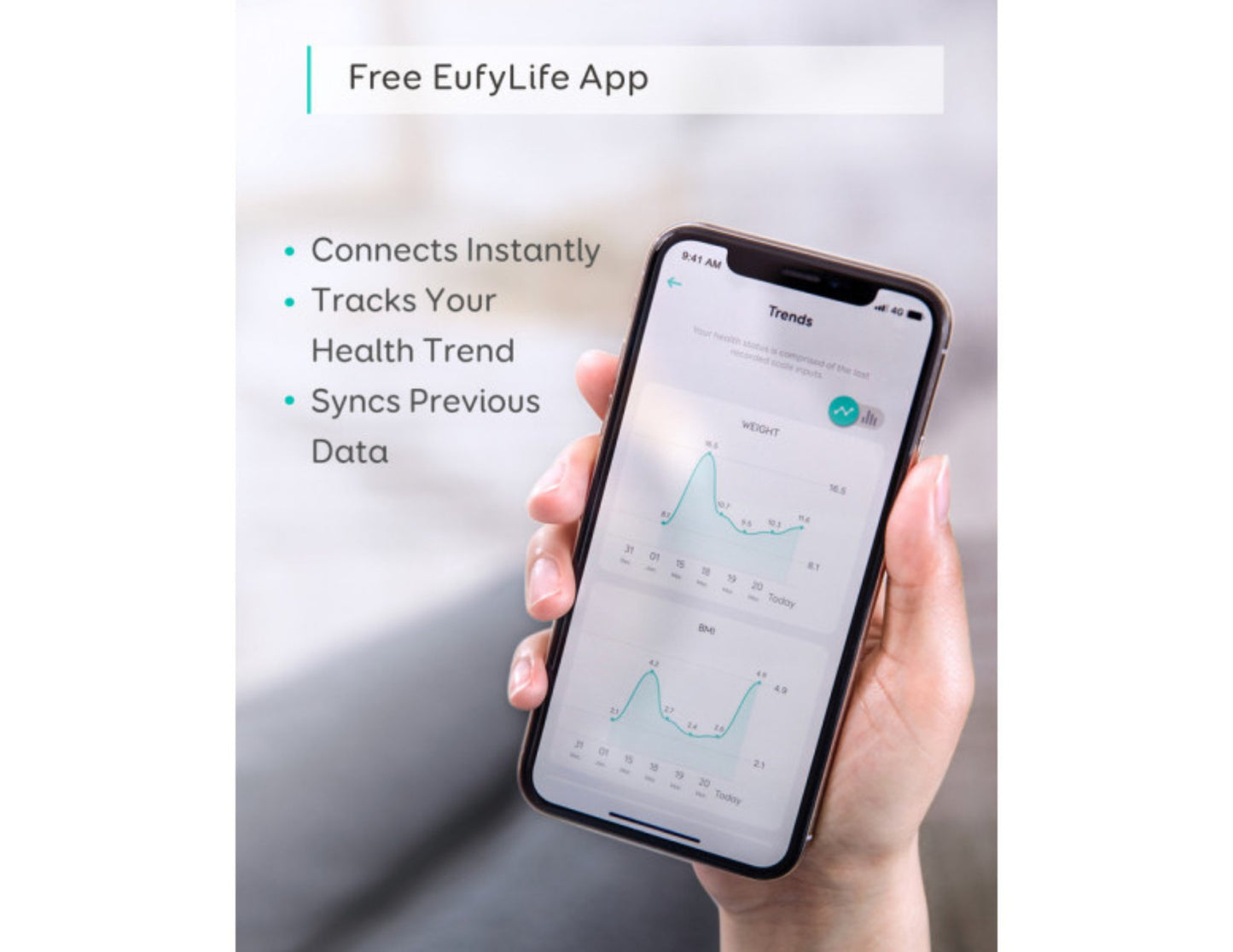 Eufy Smart Scale P1 T9147H21 White 14 metrics Bluetooth scale at Thabthaba Store Qatar.
