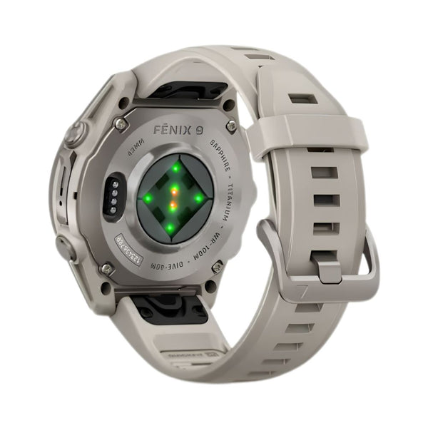 Garmin fēnix 9 43mm Titanium smartwatch with Fog Grey Silicone Band and sapphire lens in Qatar