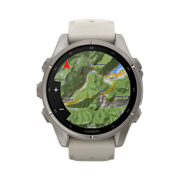 Garmin fēnix 9 43mm Titanium smartwatch with Fog Grey Silicone Band and sapphire lens in Qatar