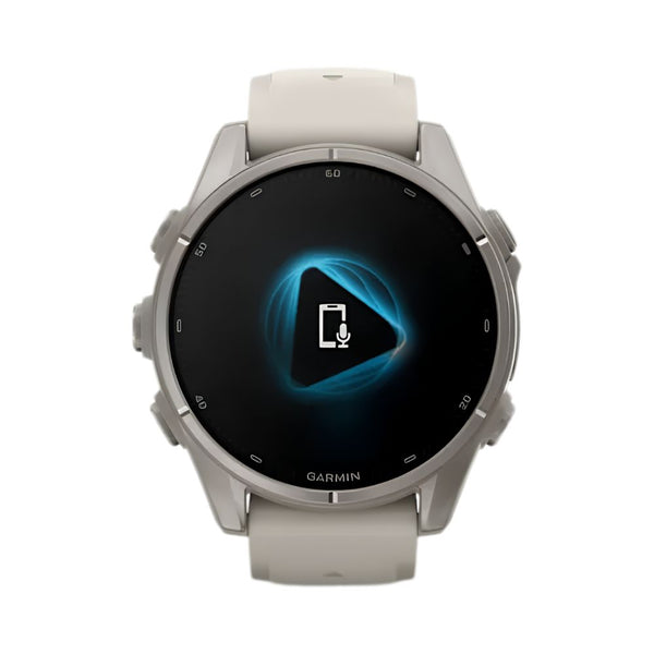 Garmin fēnix 9 43mm Titanium smartwatch with Fog Grey Silicone Band and sapphire lens in Qatar