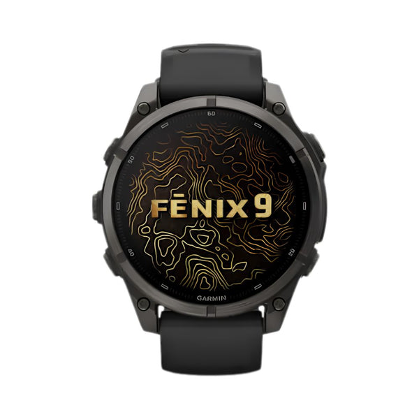 Garmin fēnix 9 47mm Carbon Grey DLC Titanium smartwatch with Black Silicone Band in Qatar
