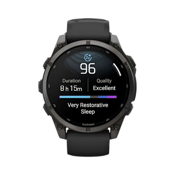 Garmin fēnix 9 47mm Carbon Grey DLC Titanium smartwatch with Black Silicone Band in Qatar