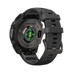 Garmin fēnix 9 47mm Carbon Grey DLC Titanium smartwatch with Black Silicone Band in Qatar