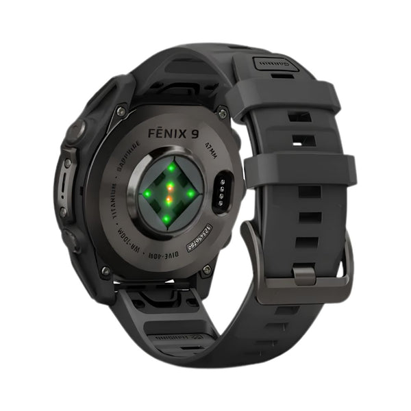 Garmin fēnix 9 47mm Carbon Grey DLC Titanium smartwatch with Black Silicone Band in Qatar