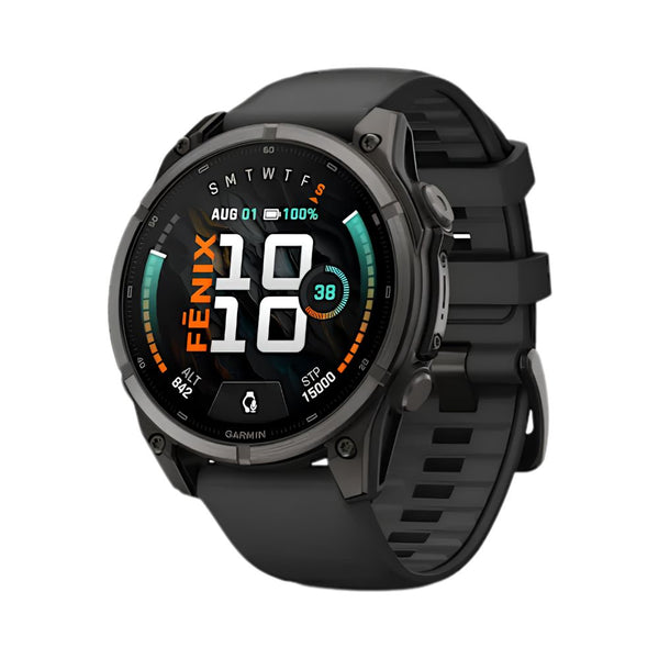 Garmin fēnix 9 47mm Carbon Grey DLC Titanium smartwatch with Black Silicone Band in Qatar
