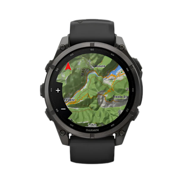 Garmin fēnix 9 47mm Carbon Grey DLC Titanium smartwatch with Black Silicone Band in Qatar