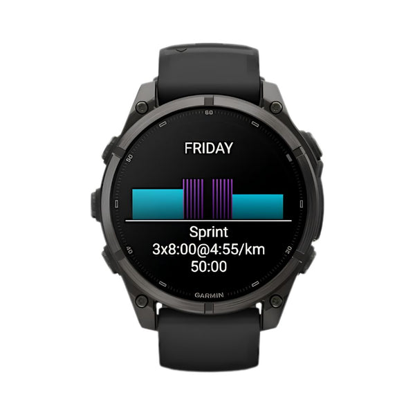 Garmin fēnix 9 47mm Carbon Grey DLC Titanium smartwatch with Black Silicone Band in Qatar
