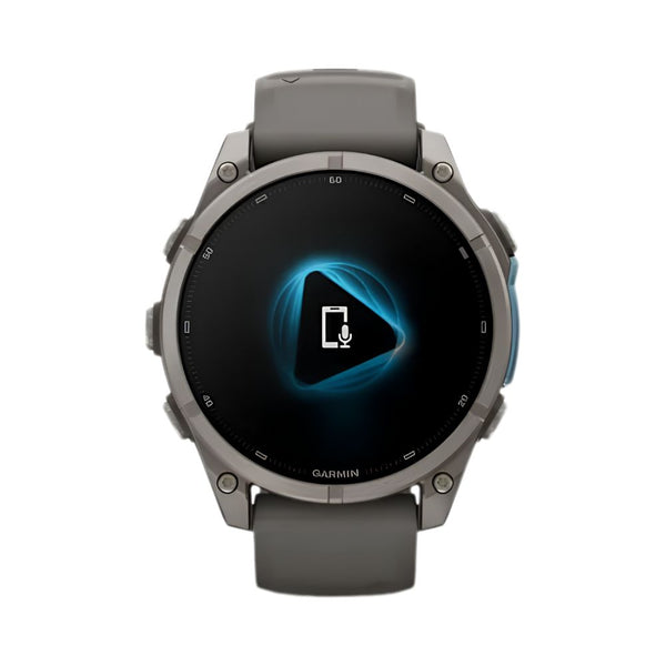 Garmin fēnix 9 47mm Titanium smartwatch with Pebble Grey Silicone Band and sapphire lens in Qatar