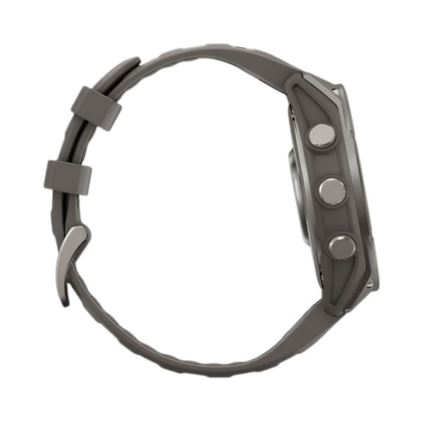 Garmin fēnix 9 47mm Titanium smartwatch with Pebble Grey Silicone Band and sapphire lens in Qatar