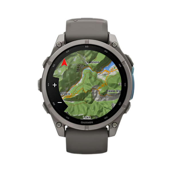Garmin fēnix 9 47mm Titanium smartwatch with Pebble Grey Silicone Band and sapphire lens in Qatar
