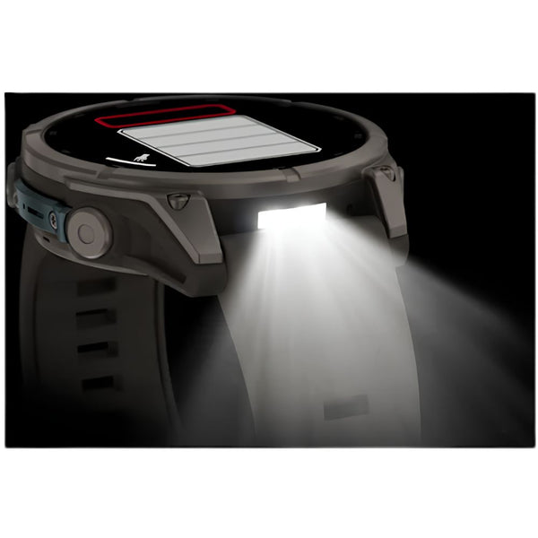 Garmin fēnix 9 47mm Titanium smartwatch with Pebble Grey Silicone Band and sapphire lens in Qatar