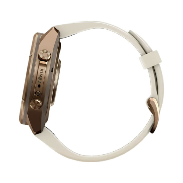 Garmin fēnix 9 Pro inReach 43mm Autumn Gold Titanium smartwatch with Cream French Gray silicone band in Qatar