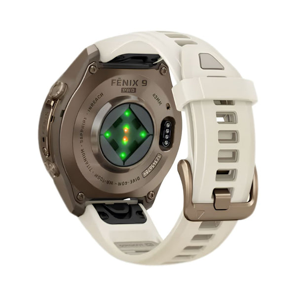 Garmin fēnix 9 Pro inReach 43mm Autumn Gold Titanium smartwatch with Cream French Gray silicone band in Qatar