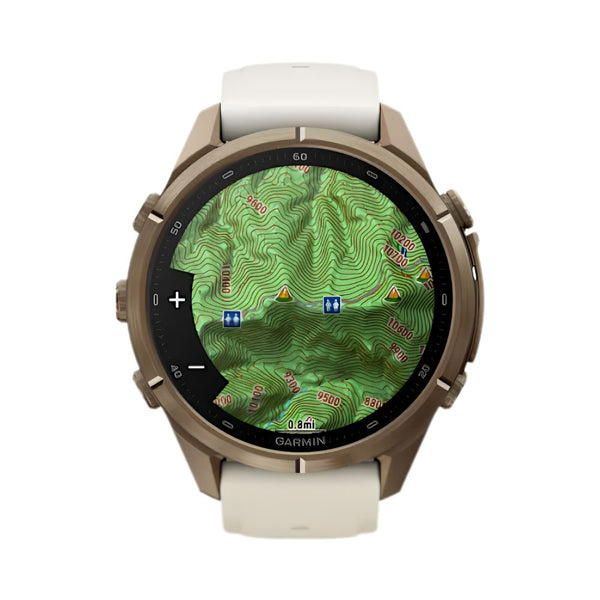 Garmin fēnix 9 Pro inReach 43mm Autumn Gold Titanium smartwatch with Cream French Gray silicone band in Qatar