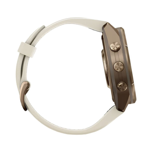 Garmin fēnix 9 Pro inReach 43mm Autumn Gold Titanium smartwatch with Cream French Gray silicone band in Qatar