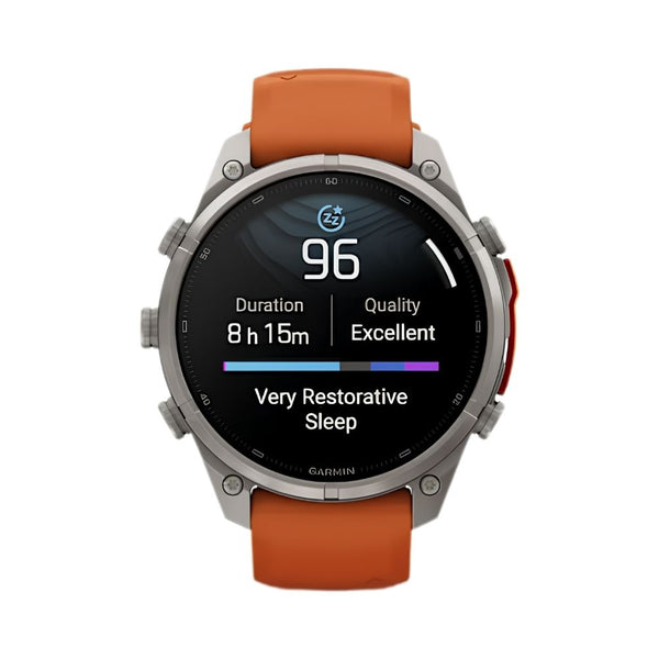 Garmin fēnix 9 Pro inReach 47mm Titanium smartwatch with Autumn Orange Spark Orange silicone band in Qatar