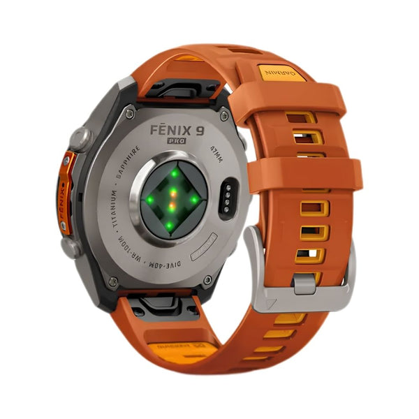 Garmin fēnix 9 Pro inReach 47mm Titanium smartwatch with Autumn Orange Spark Orange silicone band in Qatar