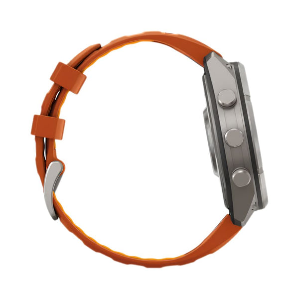 Garmin fēnix 9 Pro inReach 47mm Titanium smartwatch with Autumn Orange Spark Orange silicone band in Qatar