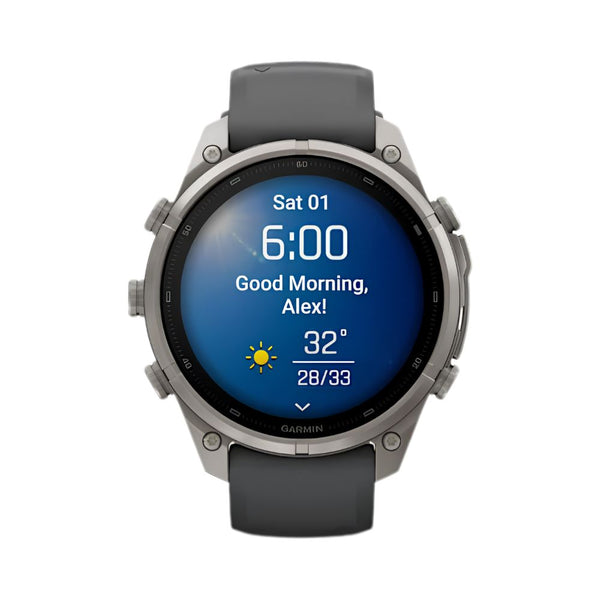 Garmin fēnix 9 Pro inReach 47mm Titanium smartwatch with Graphite Black silicone band in Qatar