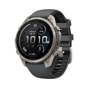Garmin fēnix 9 Pro inReach 47mm Titanium smartwatch with Graphite Black silicone band in Qatar