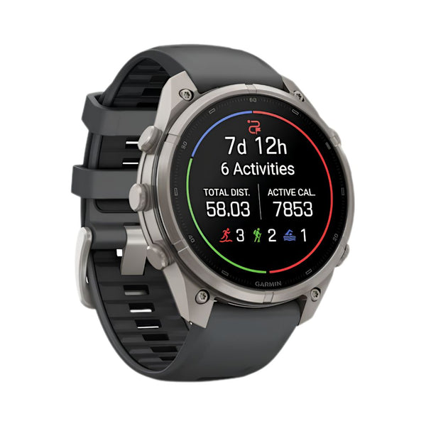 Garmin fēnix 9 Pro inReach 47mm Titanium smartwatch with Graphite Black silicone band in Qatar