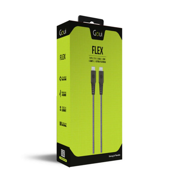 Goui Flex G-NTCC15 USB-C to USB-C 60W 1.5M braided cable in White and Dark Blue in Qatar