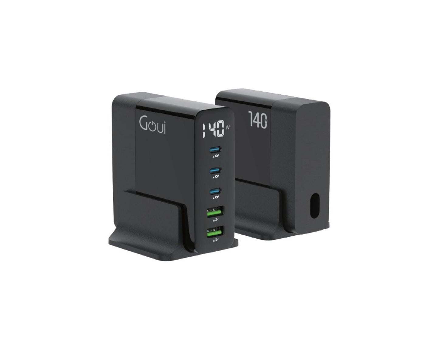 GOUI GAN 140W 5-port desktop charger digital display Qatar