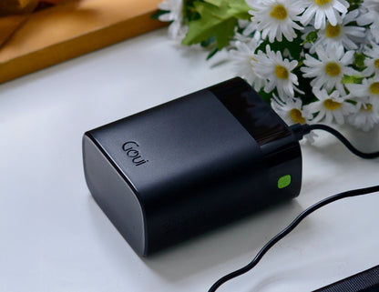 Goui P30 premium power bank 30000mAh black with 140W fast charging and multiple ports.