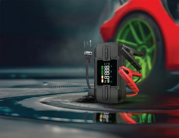 Green Lion 12V jump starter 12000mAh black air compressor Qatar