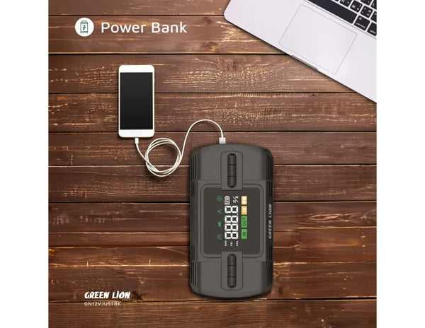 Green Lion 12V jump starter 12000mAh black air compressor Qatar