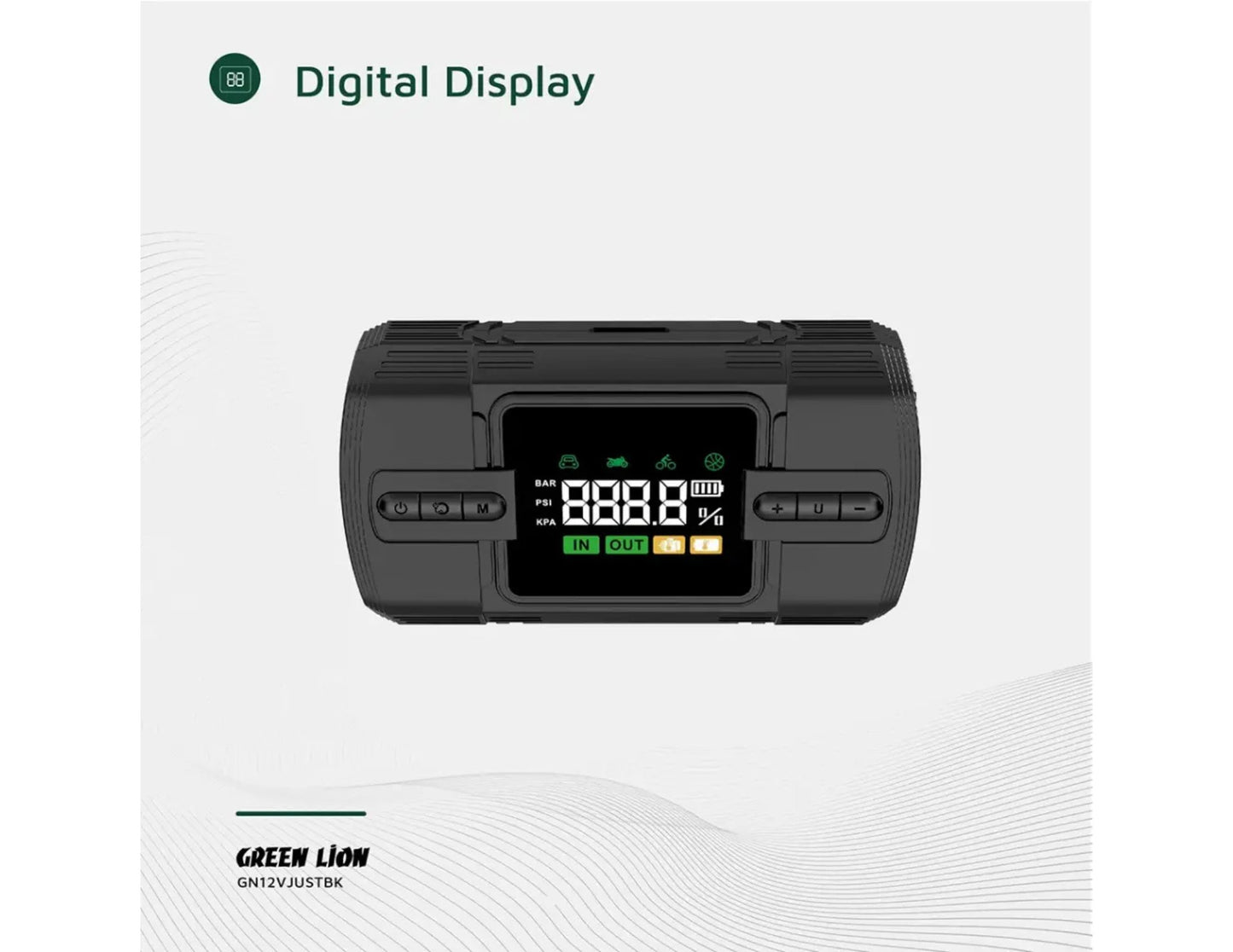 Green Lion 12V jump starter 12000mAh black air compressor Qatar