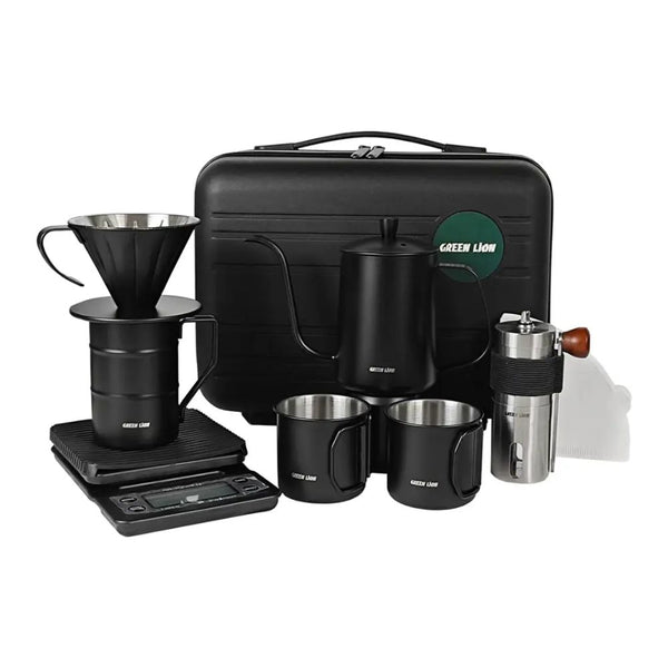 Green Lion V-60 Pro 7-in-1 Coffee Maker Set with 600mL Gooseneck Kettle and Grinder Qatar