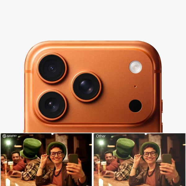 GRIPP Focal camera lens protector for iPhone 17 Pro Max Orange aluminium alloy ring 9H HD tempered glass Qatar