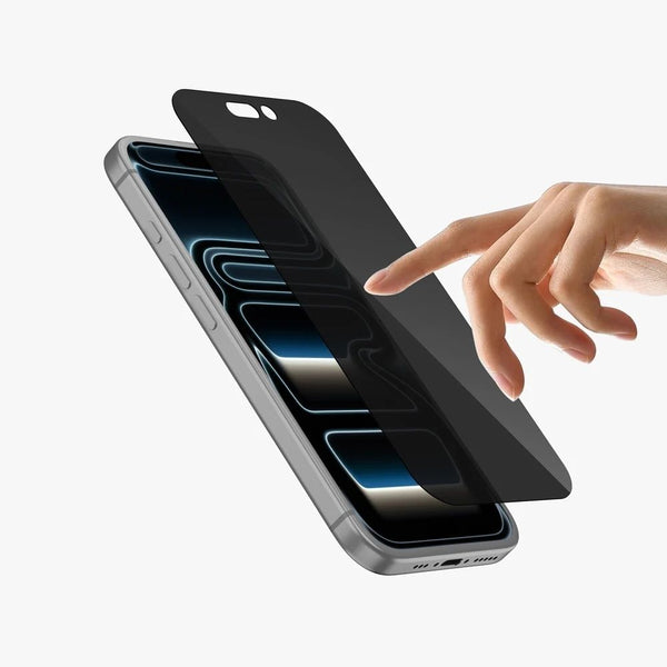 GRIPP 2-way privacy tempered glass screen protector for iPhone 17 Pro Max 9H 99.9% transparency Qatar