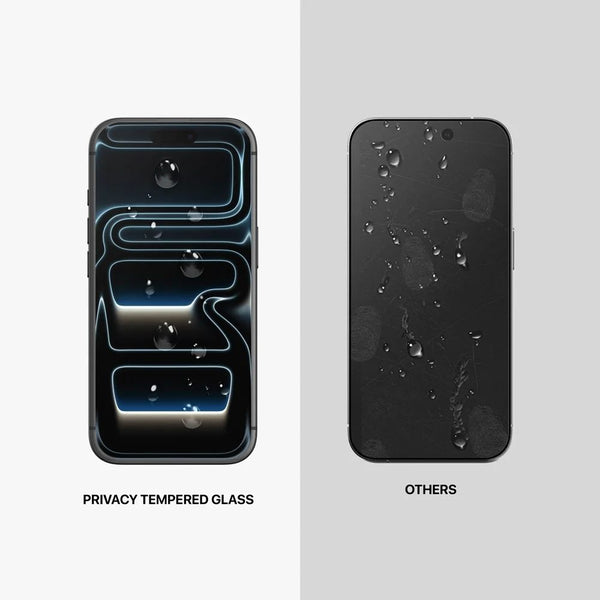 GRIPP 2-way privacy tempered glass screen protector for iPhone 17 Pro Max 9H 99.9% transparency Qatar