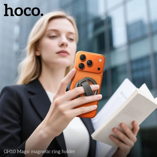 HOCO GH10 Magic Magnetic Ring Holder Stand with N52 magnets and foldable phone stand