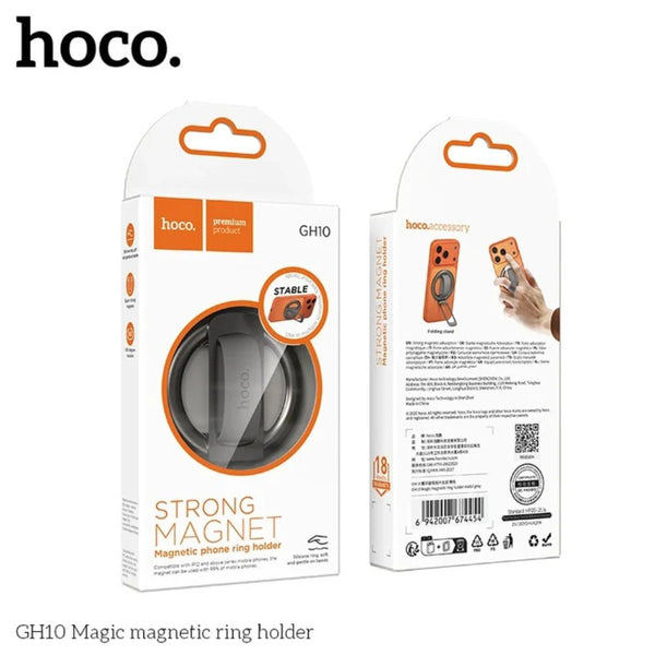 HOCO GH10 Magic Magnetic Ring Holder Stand with N52 magnets and foldable phone stand