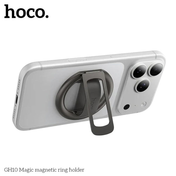 HOCO GH10 Magic Magnetic Ring Holder Stand with N52 magnets and foldable phone stand