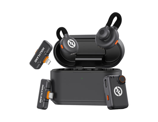 Hollyland LARK M2S Ultimate Combo wireless lavalier microphone for content creation.