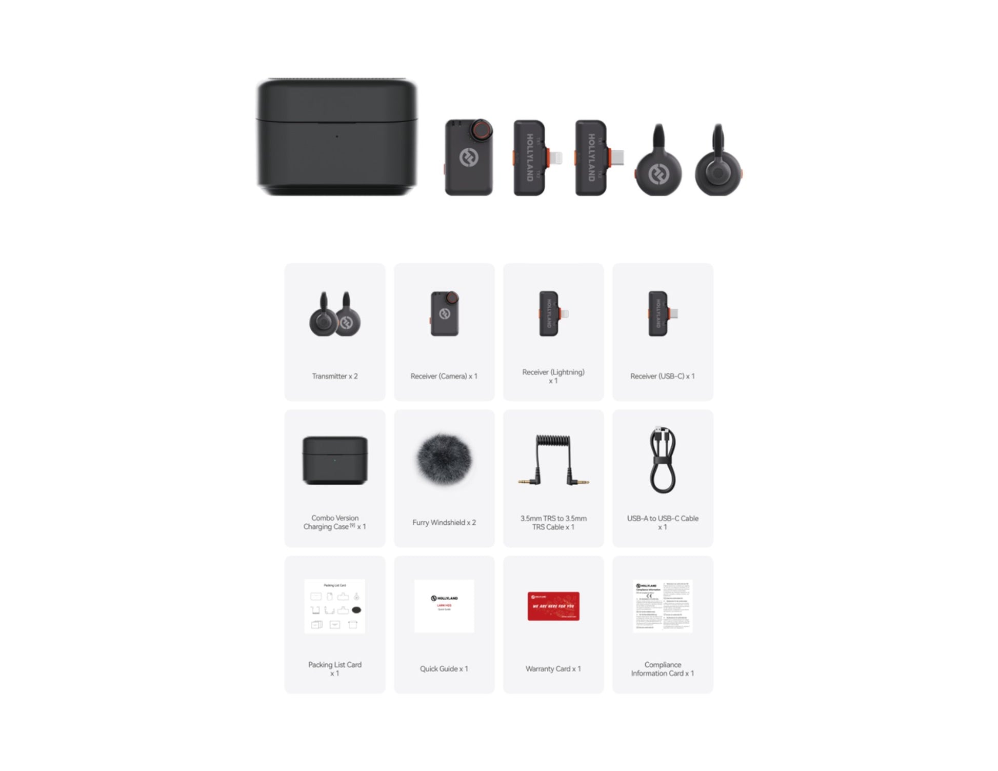 Hollyland LARK M2S Ultimate Combo wireless lavalier microphone for content creation.
