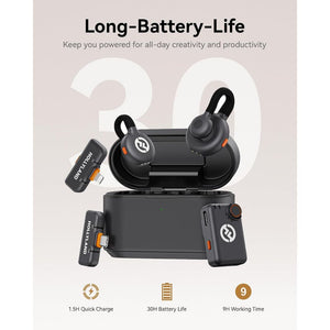Hollyland Lark M2S Wireless Lavalier Microphone Ultimate Combo with discreet 7g microphones and ENC noise cancellation in Qatar