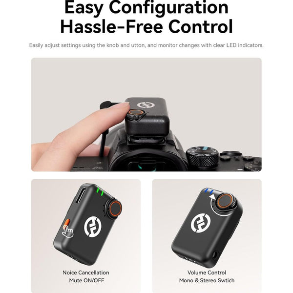 Hollyland Lark M2S Wireless Lavalier Microphone Ultimate Combo with discreet 7g microphones and ENC noise cancellation in Qatar